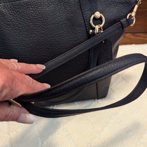 Coach Leather Handbag Casey Satchel C6229 Navy - Picture 11 of 14